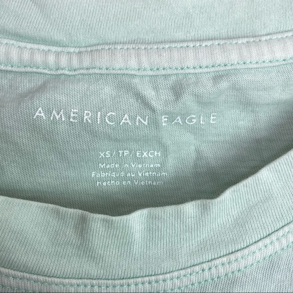 American Eagle lite blue cropped top sleeve top size extra small - Picture 6 of 6